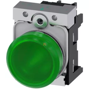   Semnalizator complet Siemens 3SU1156-6AA40-1AA0, verde, 230 V c.a., metalic, cu prindere prin șuruburi Sirius