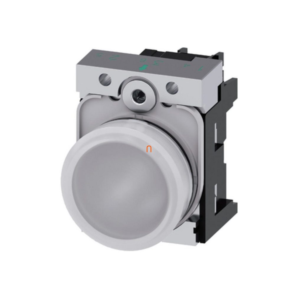 Siemens 3SU1156-6AA60-1AA0 semafor complet, alb, 230 V c.a., metal, cu șuruburi Sirius