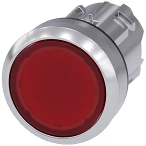   Cap de buton luminos Siemens 3SU1051-0AA20-0AA0, roșu, cu zăvor, metalic Sirius