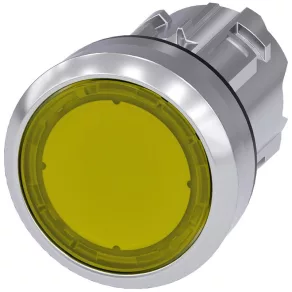   Cap de buton luminos Siemens 3SU1051-0AA30-0AA0, galben, cu blocare, metalic Sirius