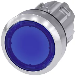   Cap de buton luminos Siemens 3SU1051-0AA50-0AA0, albastru, cu blocare, metalic Sirius