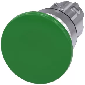   Cap de buton Siemens 3SU1050-1BD40-0AA0, buton de 40 mm, verde, metal Sirius