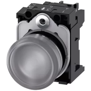   Siemens 3SU1156-6AA70-1AA0 semafor complet, transparent, 230 V c.a., metalic, cu prindere prin șuruburi Sirius