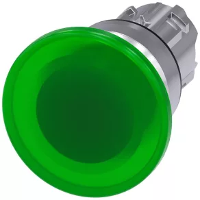   Cap de buton luminos Siemens 3SU1051-1BD40-0AA0, verde, 40 mm, metal Sirius