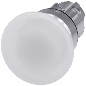   Cap de buton luminos Siemens 3SU1051-1BD60-0AA0, alb, 40 mm, metal Sirius