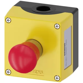   Buton de urgență în carcasă Siemens 3SU1851-0NA00-2AA2, 1NC, deblocare prin rotire, metal Sirius