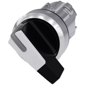   Cap de comutator Siemens 3SU1052-2CF60-0AA0, cu 2 poziții, alb, metal, cu manetă prelungită Sirius