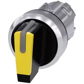   Cap de comutator Siemens 3SU1052-2BL30-0AA0, cu 3 poziții, galben, metalic Sirius