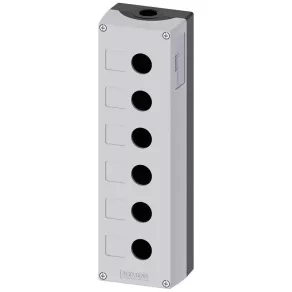   Carcasă buton Siemens 3SU1856-0AA00-0AB1, metalică, cu 6 orificii, gri Sirius