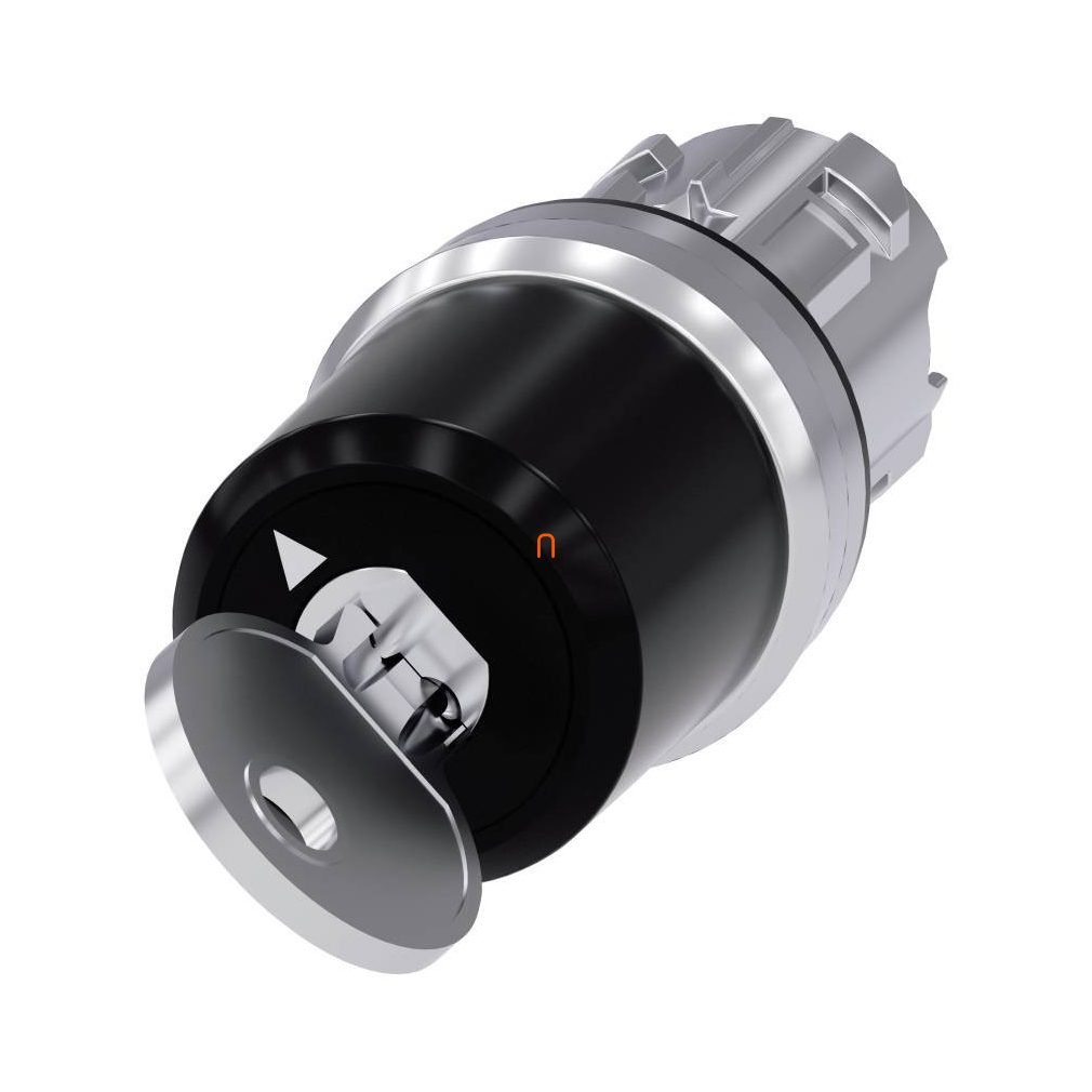 Siemens 3SU1050-5JF01-0AA0 cap de comutare cu cheie, 2 poziții, CES SSG10, monitorizare cheie, cheie detașabilă în poziția O, metal Sirius
