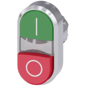   Butoon cu două capete Siemens 3SU1050-3BB42-0AK0, verde (I) / roșu proeminent (O), metal Sirius