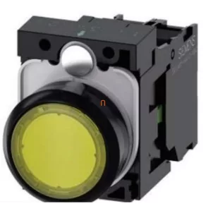   Siemens 3SU1106-0AB30-1BA0 buton cu lumină, galben, 230 V c.a., 1NO, cu prindere prin șuruburi, Sirius