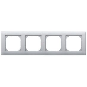 Cadru cvadruplu Schneider Merten M-Plan, aluminiu 486460