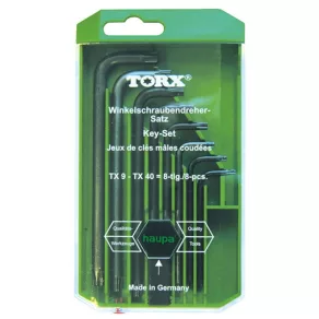   HAUPA 100941 Set de chei Torx cu cap hexagonal, 8 bucăți (Tx 9-40), finisate negru