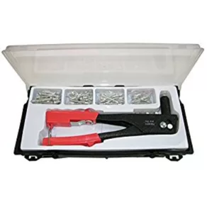   HAUPA 210776 Set de nituri, în cutie de plastic (clește + 100 de șaibe pentru nituri)