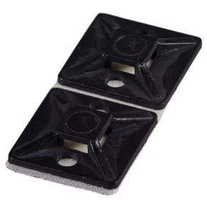   Bază pentru coliere de cablu Haupa 19x19 /3,6 negru, cu șurub, autoadezivă 2