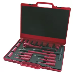   HAUPA 220404 Trusă de chei cu clichet, 20 de piese, 1/2 inch, 1000 V