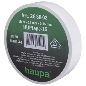 Bandă izolatoare 15 mm x 10 m, albă H-263802