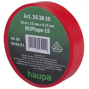 Bandă izolatoare 15 mm x 10 m, roșie H-263810