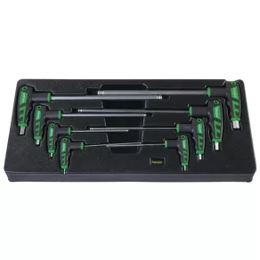   HAUPA 100961 Set de șurubelnițe hexagonale, 8 piese (2-10), cu mâner în formă de T, CrV