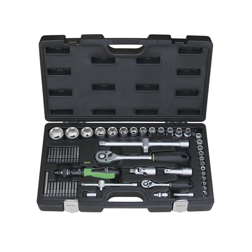 Set de chei pentru prize Haupa SocketFlex 59 bucăți 1/4+1/2 colț (110672)
