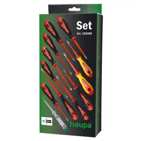   Set de șurubelnițe HAUPA 102980, 12 piese, 1000 V, Slim PH (VDE), cu lamă subțire