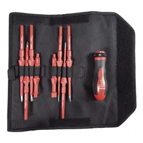   Set de șurubelnițe cu vârfuri interschimbabile, 10 bucăți, 1000 V, PZ 102000/PZ-1 Haupa