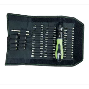   HAUPA 104020-1 Geantă universală cu inserții FlexBag Power (40 de capete de șurub de siguranță, 8 inserții pentru dopuri, 2 tije de prelungire, cu mâner de șurubelniță cu clichet FlexPlus)