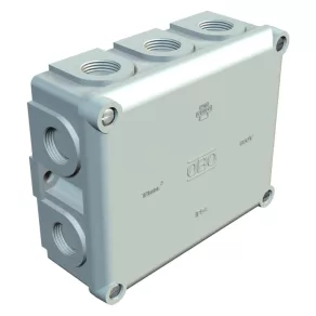   Cutie de derivație pentru cabluri Obo cu bornieră, gri deschis 136x111x57 2002329