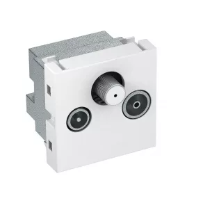   Conector de antenă Obo cu ieșire individuală pentru radio-TV-SAT, alb ca zăpada, 45x45 mm, 6105282