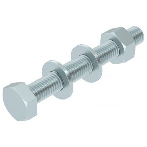   Șurub cu cap hexagonal Obo cu piuliță și 2 șaibe, zinc M10x80 6418250