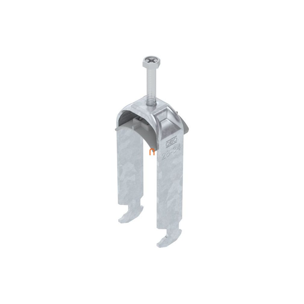 OBO BBS clemă cu șa H-model, zincată la cald, pentru 2 cabluri, cu canelură de presare din plastic, pentru lățime de 28-34 mm, 16-17 mm BS-H2-K-34 FT 1186230