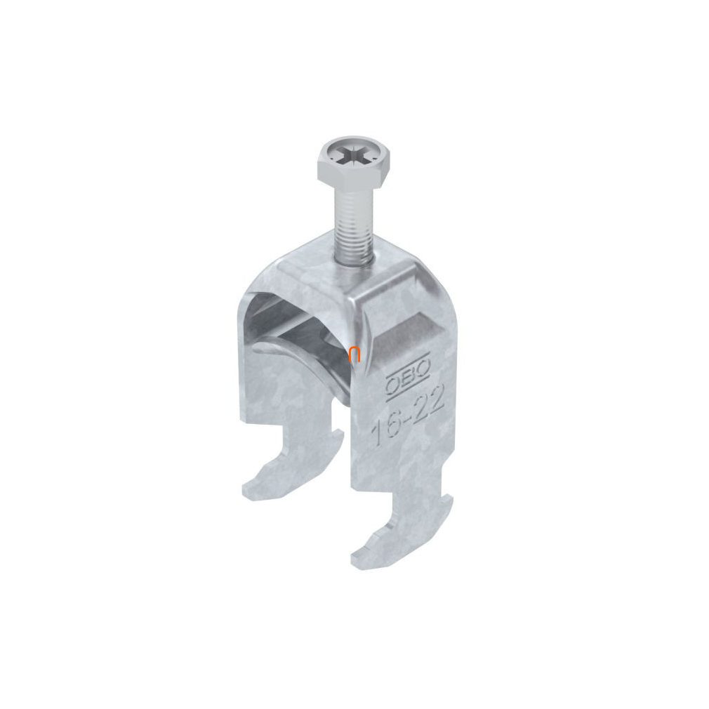 OBO BBS clemă cu șa H-model, zincată la cald, pentru 1 cablu, cu șa metalică, pentru lățime 16-22 mm, 16-17 mm BS-H1-S-22 FT 1186016