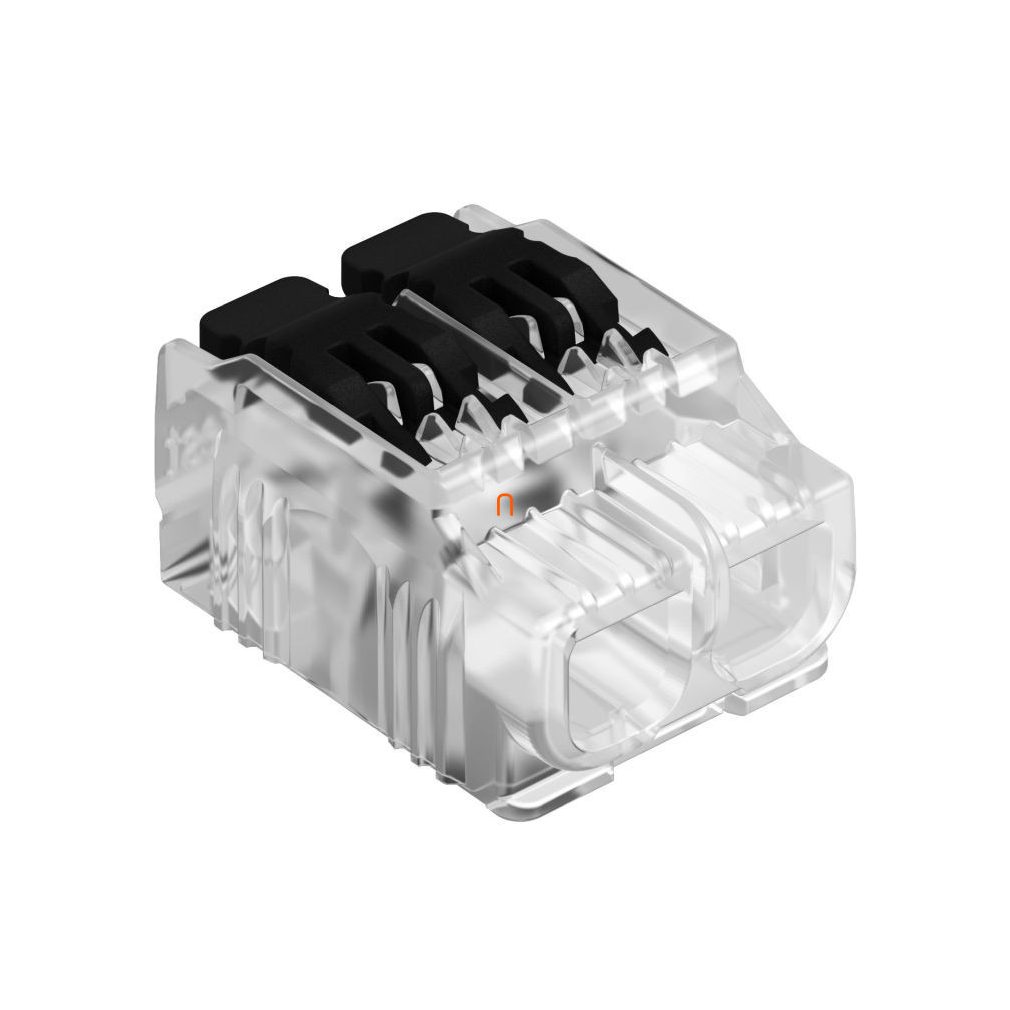 Conector de cablu 2x 0,2-4,0 mm2 universal, transparent, cu manetă de acționare neagră OBO 2054422 (61 HSK42)