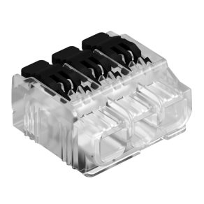   Conector cu trei fire răsucite Obo 2054423, 3x 0,2-4,0 mm² universal, transparent, cu manetă de acționare neagră, 61 HSK43