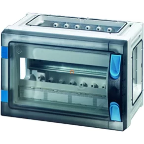   Hensel FP 1101 distribuitor mic pentru până la 12 module, fără cleme PE/N, cu ușă transparentă 68000015