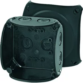   Hensel KF 0200 B Cutie de joncțiune fără cleme, 93x93x62 mm, IP66, negru, rezistentă la intemperii