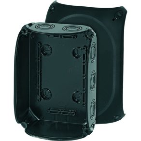   Cutie de conexiuni cablu Hensel KF 1000 B fără terminale, 130x180x77mm IP66 negru, rezistentă la intemperii