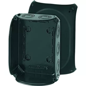   Cutie de joncțiune Hensel KF 1600 B fără cleme, 210x155x92 mm, IP66, negru, rezistentă la intemperii