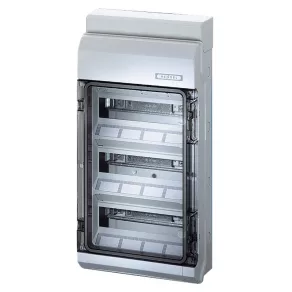   Distribuitor mic Hensel KV 9336, 36 de module, 3 rânduri, ușă transparentă, IP65