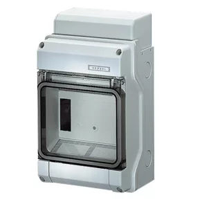   Hensel KV 8106 distribuitor mic, cu 6 module, pe un singur rând, cu capac transparent sigilabil