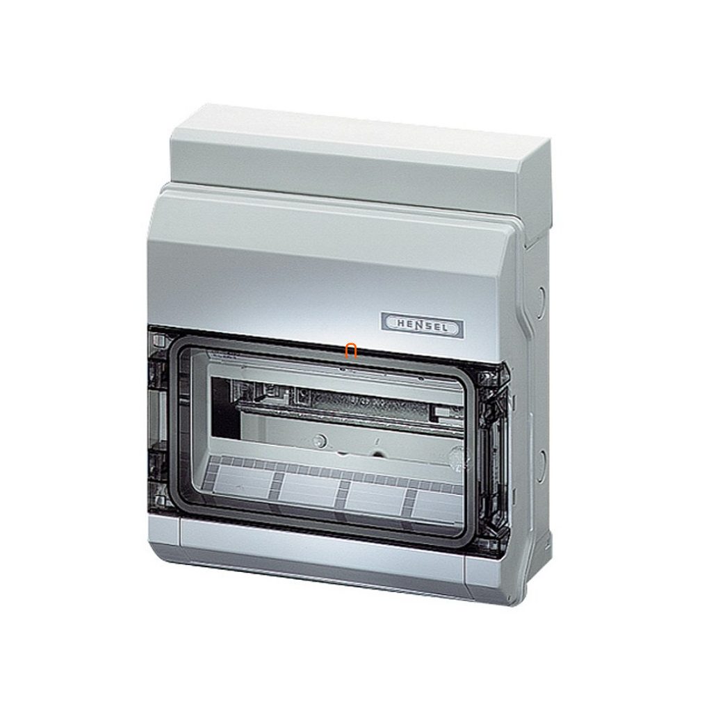 Hensel KV 1512 distribuitor mic, 12 module, 1 rând, ușă transparentă, clemă PE/N, IP54