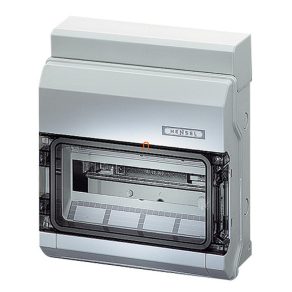   Distribuitor mic Hensel KV 1512, 12 module, 1 rând, ușă transparentă, terminal PE/N, IP54