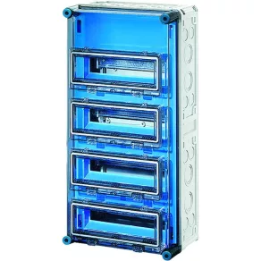   Dulap pentru întrerupătoare mici Hensel Mi-1444, pentru unități de distribuție de până la 4x12x18 mm, fără cleme, cu 4 capace rabatabile