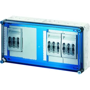   Distribuitor de siguranțe secționabil cu cuțite Hensel Mi-6436 NH, 3xNH00-3p, 4x35 mm², bară colectoare 250 A, 600x300x170 mm