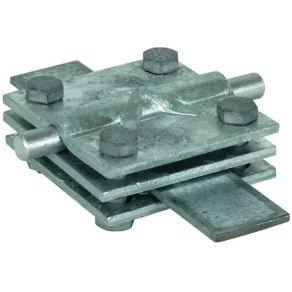   DEHN 321045 Clema de legătură transversală St/tZn Rd 8-10/FI pentru 30-40 mm, cu placă intermediară Fl 30-40/30-40 mm KS 8.10 FL40 STTZN