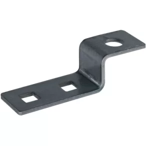   Piesă de capăt DEHN în formă de Z, cu 2 orificii dreptunghiulare de 11 mm și 1 orificiu rotund D 13 mm, NIRO 390479 ES ZF 2X11.11 1XB13 V2A