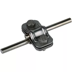   DEHN 459129 Clemă de separare UNI NIRO cu placă intermediară pentru 2 x Rd 8-10 mm UTK 8.10 8.10 ZP V2A
