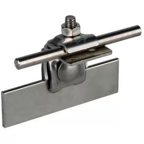   DEHN Clema cu cap de cornișă NIRO, interval de prindere 0,7–8 mm, cu clemă cotată pentru Rd 6–10 mm 365059