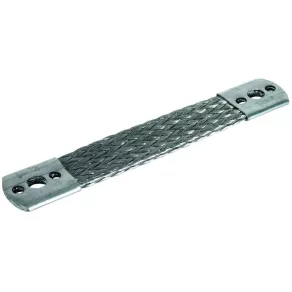   Bandă de legătură DEHN Al 50 mm² L 180 mm cu orificii de fixare 1x10,5 2x6,5 mm 377045 UEBB L180 B10,5 B6,5 AL
